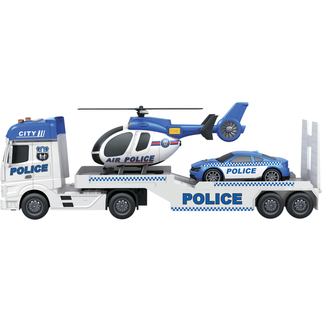 CITY SERVICE CAR - 1:12 Policajný ťahač s vrtuľníkom a autom
