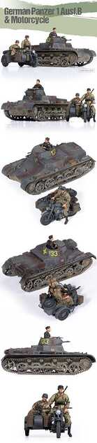 Modellbausatz Militär 13556 - Deutscher Panzer I Ausf.B &amp; Motorrad (1:35)