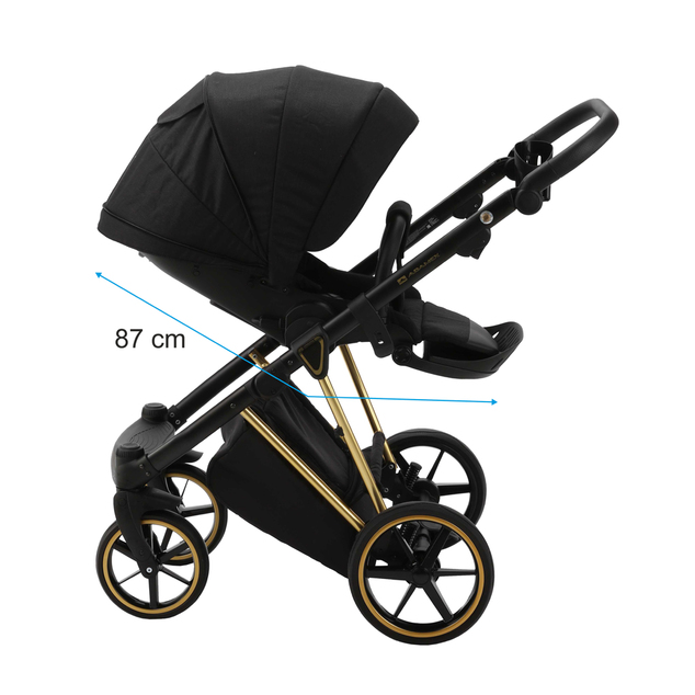 ADAMEX Kombikinderwagen Belissa Special Edition Schwarz/Gold