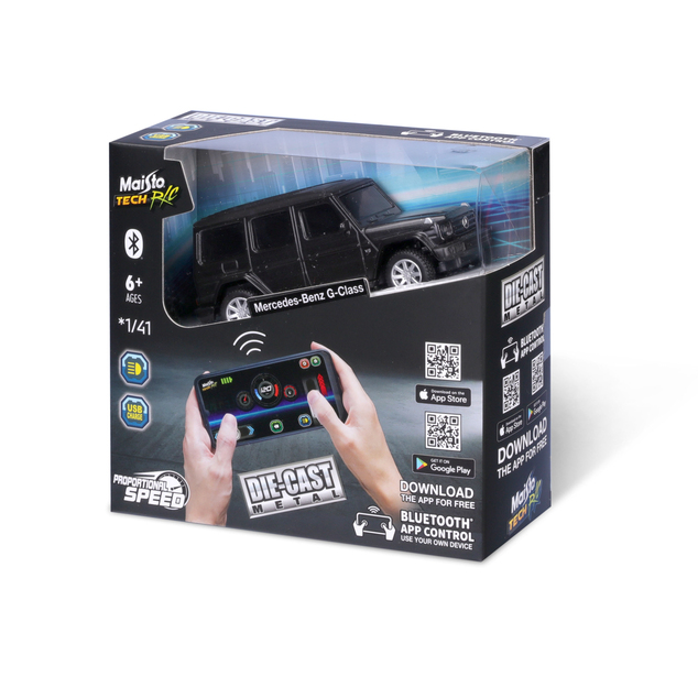 Maisto RC - DIE-CAST METAL so svetlami, Mercedes-Benz G-Class, 1:41, 2,4 GHz, USB, XTR, Bl
