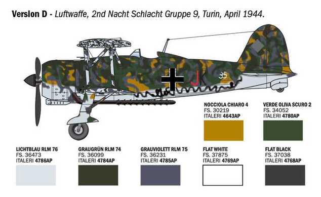 Model Kit letadlo 2842 - FIAT CR.42 Falco Assault/Night Fight (1:48)