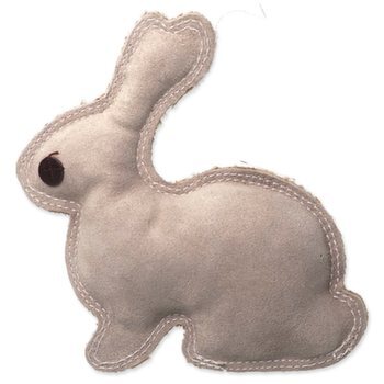 Hračka Dog Fantasy Dura-fused králik malý pískací, koža a juta 20cm