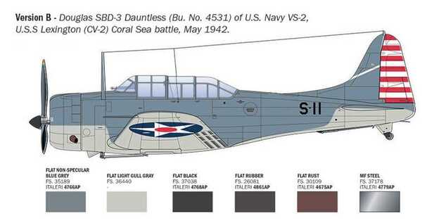 Model Kit letadlo 2841 - USN SBD-3 DAUNTLESS (1:48)