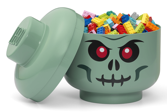 LEGO® úložná hlava (veľkosť L) - zelený kostlivec