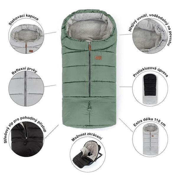 PETITE&amp;MARS Fusak nastavitelný 3v1 Jibot Pale Eucalypt