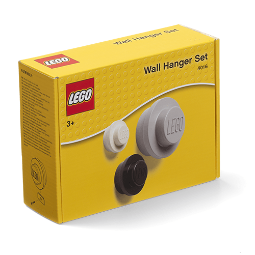 LEGO® vešiak na stenu, 3 ks - biela, čierna, šedá