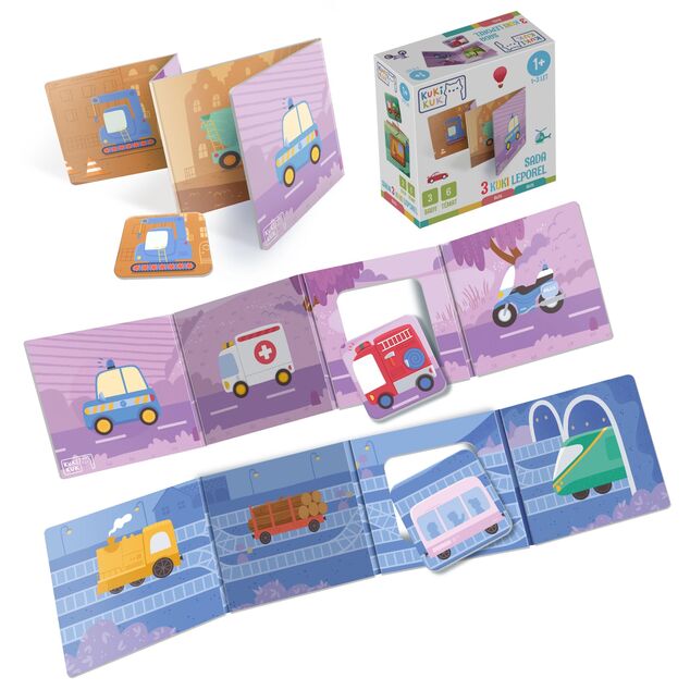 KukiKuk 80059 - Set di 3 KUKI leporelli Auto