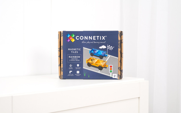 CONNETIX® Regenbogen-Auto-Set magnetisches Konstruktionsspielzeug 2 Stk.