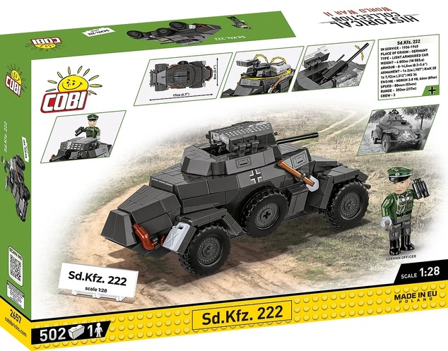 Cobi II WW Sd.Kfz. 222, 1:28, 502 k, 1 f