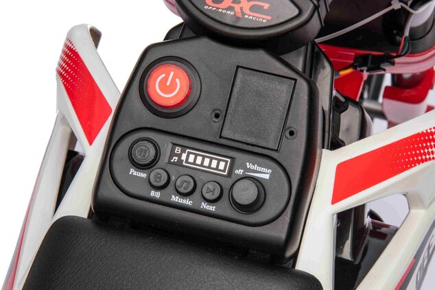 Elektrická Motorka MOTOCROSS, červená, 12V batéria, EVA mäkké kolesá