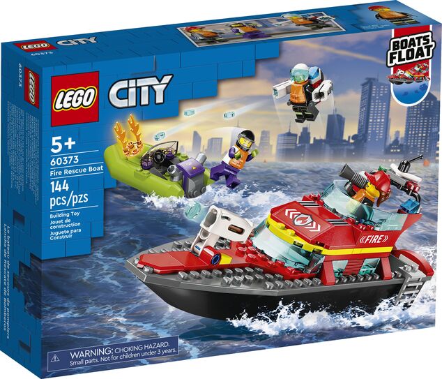 LEGO® City 60373 Barcă și barcă de salvare a incendiilor