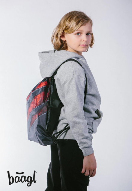 BAAGL SET 5 Core Lava: Rucksack, Federmäppchen, Beutel, Gürteltasche, Laptop-Hülle