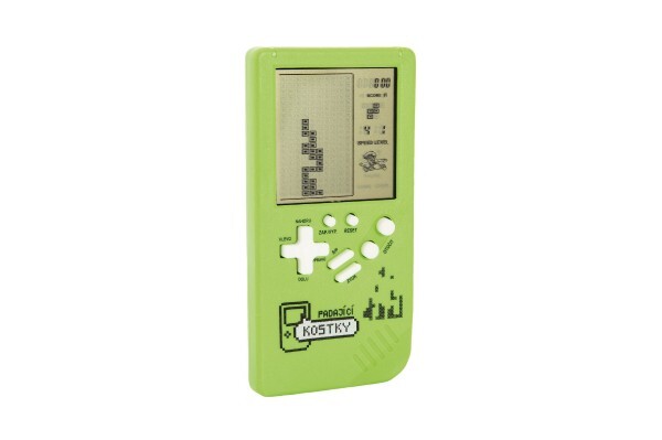 Digitálna hra Padajúce kocky hlavolam plast 7x14cm zelená na batérie so zvukom