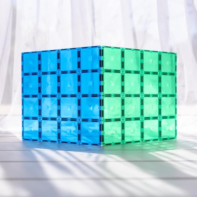 CONNETIX® Regenbogen Blau &amp; Grün Basisplatte 2Stk