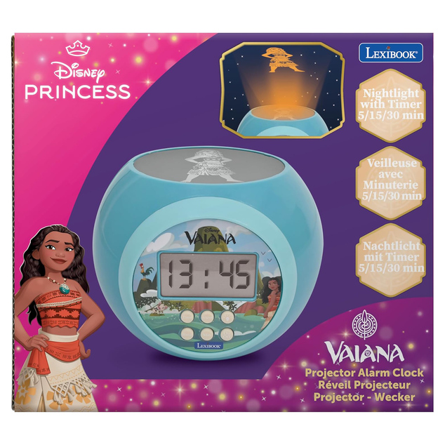 Budík s projektorom Disney Vaiana