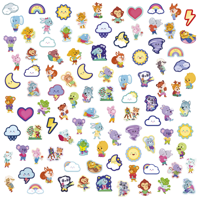 Janod Stickers Samolepky Emócie 100 ks od 3 rokov