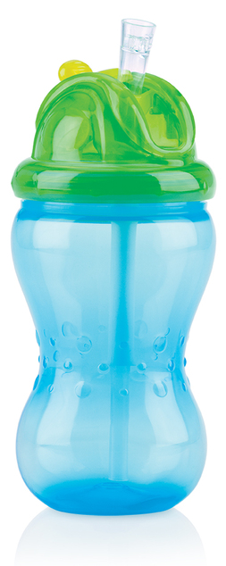Nicht fließender Becher mit weichem, faltbarem Strohhalm und einstellbarem Durchfluss 360ml, 12m +