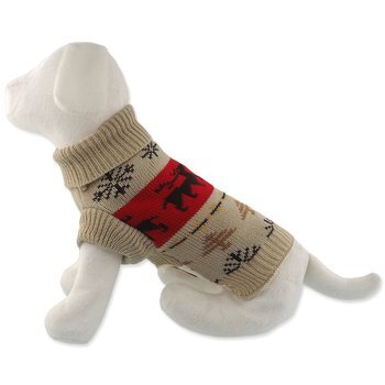 Sveter Dog Fantasy Winter Tale Vianočný pletený so sobmi, L 55cm