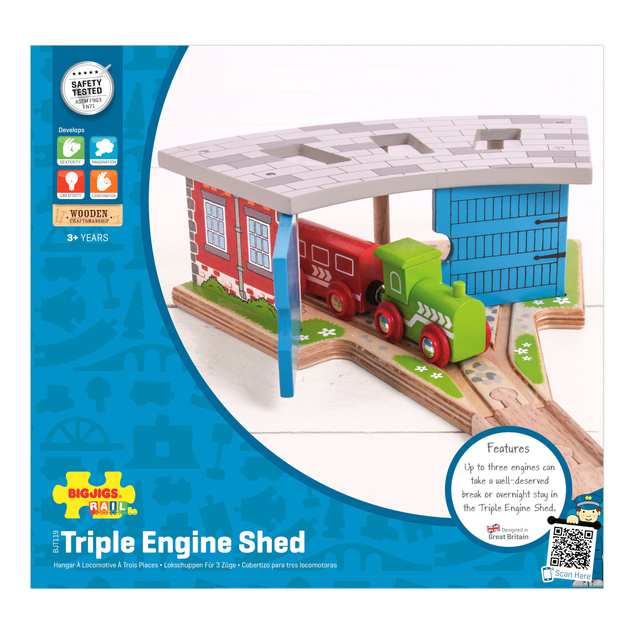 Bigjigs Rail Triple depo s vratima