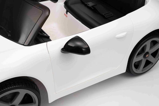 Elektrické autíčko RUF GT 12V, biele, Otváracie dvere, 2.4 GHz diaľkové ovládanie, LED sve