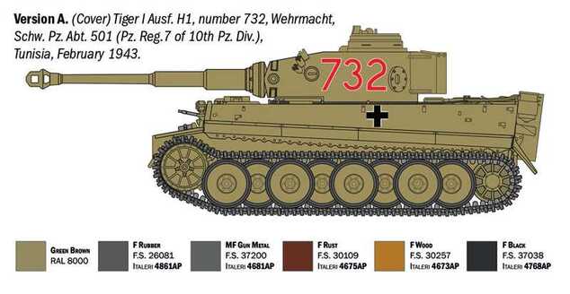 Model Kit tank 6767 - Pz. Kpfw. VI Tiger I Ausf. E/H1 (1:35)