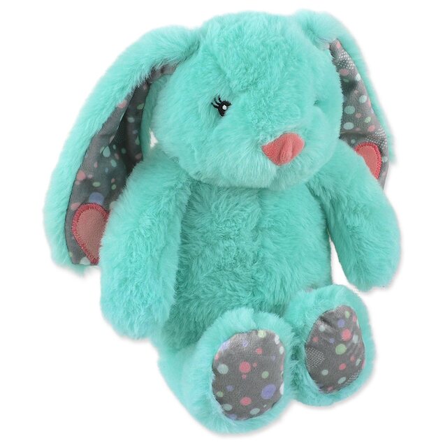 Hračka Dog Fantasy Cuddle Zajíček s tlukoucím srdcem tyrkysová 29cm
