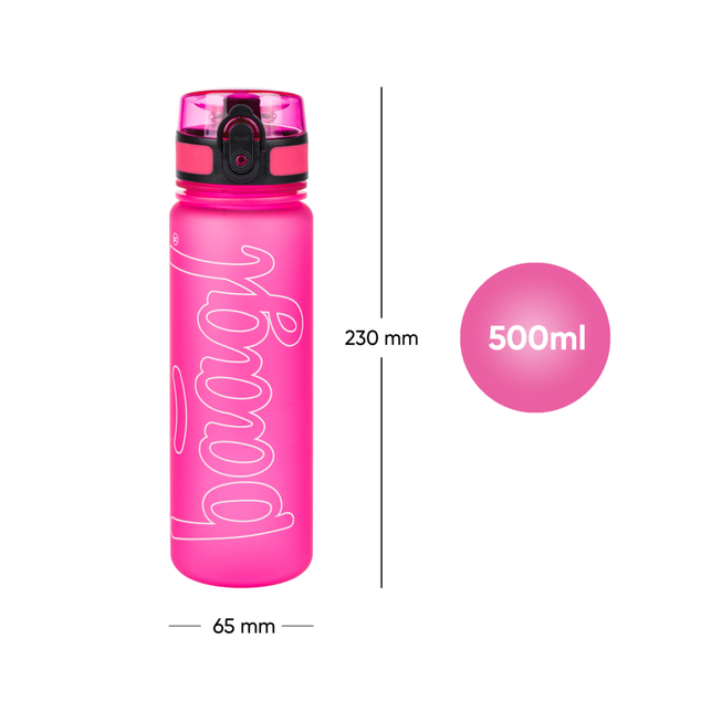 BAAGL Tritanová fľaša na nápoje Logo ružová, 500 ml