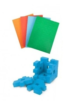 Stavebnica puzzle 3D penová kocka 18,5x28x3cm