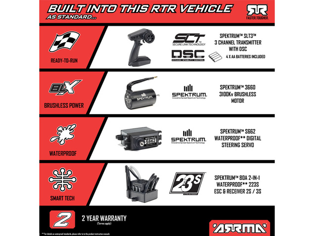 Arrma 1/8 Typhon 223S BLX 4WD RTR DSC Modrá