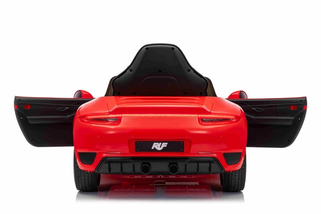 Elektrické autíčko RUF GT 12V, červené, Otváracie dvere, 2.4 GHz diaľkové ovládanie, LED s