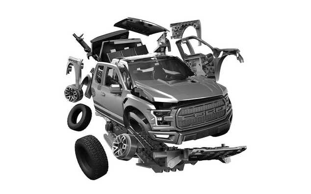 Quick Build auto J6053 - Ford F-150 Raptor - Grey