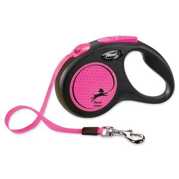 Önfeszítő Flexi New Neon Tape S 5 m rózsaszín kutyapóráz