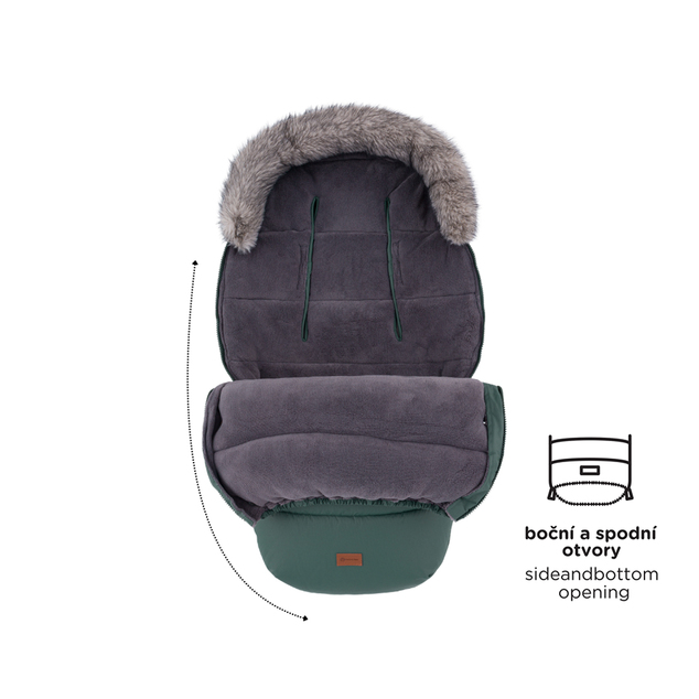 PETITE&amp;MARS Ensemble de chancelière d'hiver Comfy 4 en 1 + gants pour poussette Furry Rich Brown