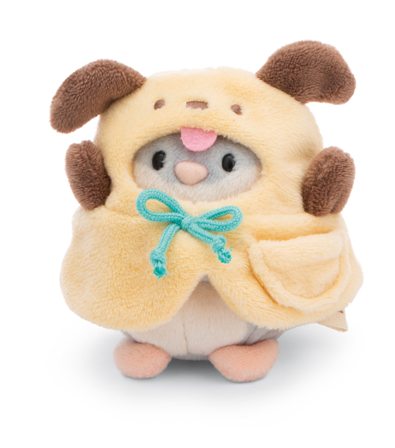 NICI pluș MyMochi Hamster Shai 8cm în costum de cățeluș și biscuiți, set ambalaj cadou 8,5x