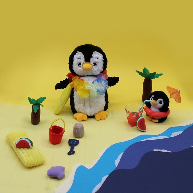 Ptipotos Plüschpinguin Iglou - Mama mit Baby