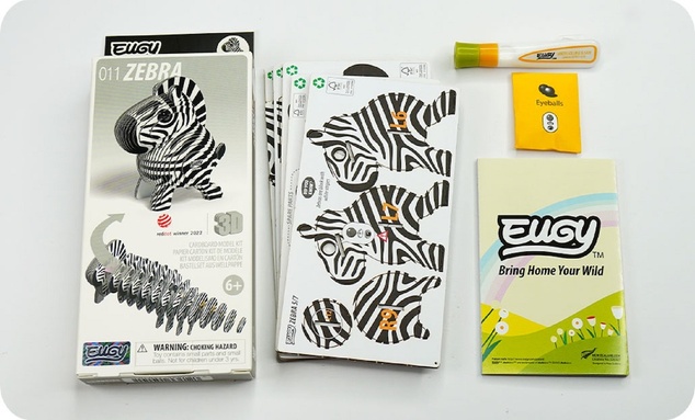 EUGY Zebra 3D kartonová skládačka