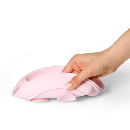BABYONO Silikonschale mit Saugnapf - Rosa 6m+