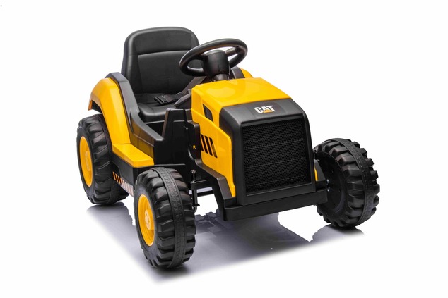 Licencovaný elektrický Báger Caterpillar, Jednomiestny, žltý, USB vstupom na MP3 Prehrávač