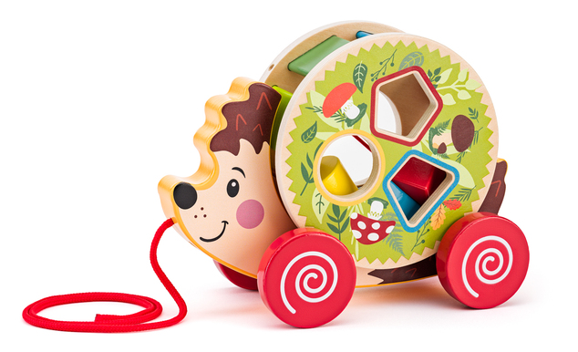 Woody Zieh-Igel mit Steckspiel - Waldtiere