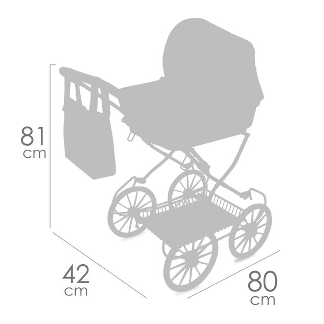 DeCuevas 80078A Cărucior pliabil pentru păpuși cu geantă Verona 2025 - 81 cm