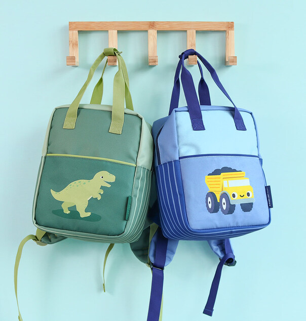 A Little Lovely Company – kleiner quadratischer Rucksack – Dinosaurier