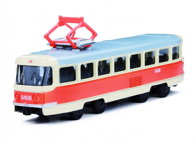 Kovová retro električka, 16 cm