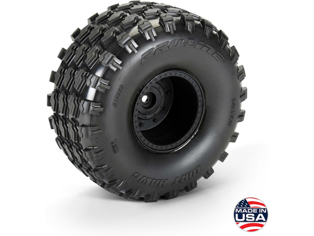 Pro-Line kerék 1:10 gumiabronccsal Dirt Hawg 2.0 2.6", fekete Stock tárcsa (2): Arrma Quake, Gorgon