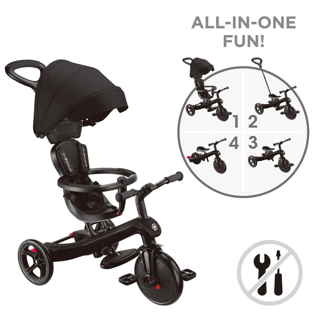 Globber trojkolka Explorer Trike 4in1 Black