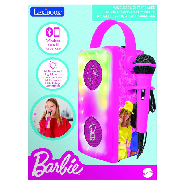 Lexibook Bezdrôtový svietiaci reproduktor s mikrofónom Barbie