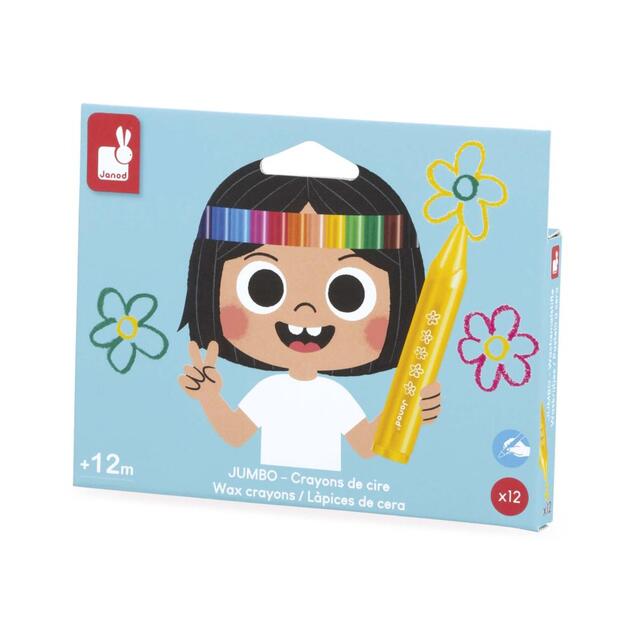 Janod Colorino Trojhranné voskovky 12 farieb