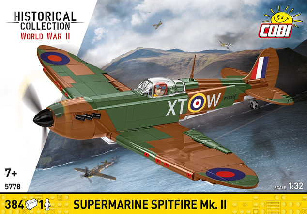 Cobi 5778 II WW Supermarine Spitfire Mk.II, 1:32, 384 k, 1 f
