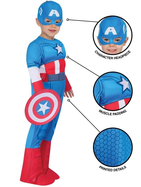 CAPTAIN AMERICA dětský kostým velikost (98-104cm)dlx