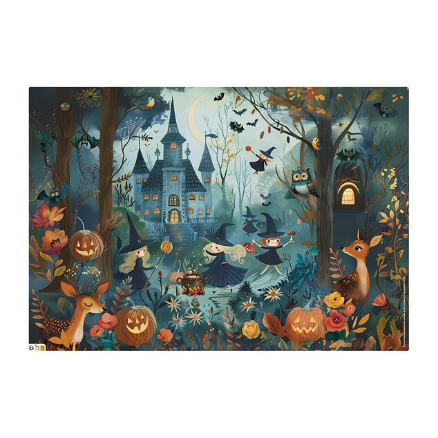 SENTOSPHERE Puzzle pentru copii cu povestea Micile vrăjitoare 54 de piese