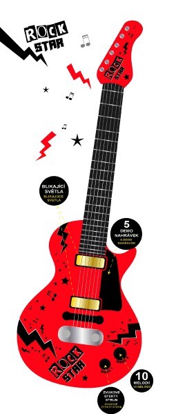 Gitara elektrická ROCK STAR plast 58cm na batérie so zvukom a svetlom